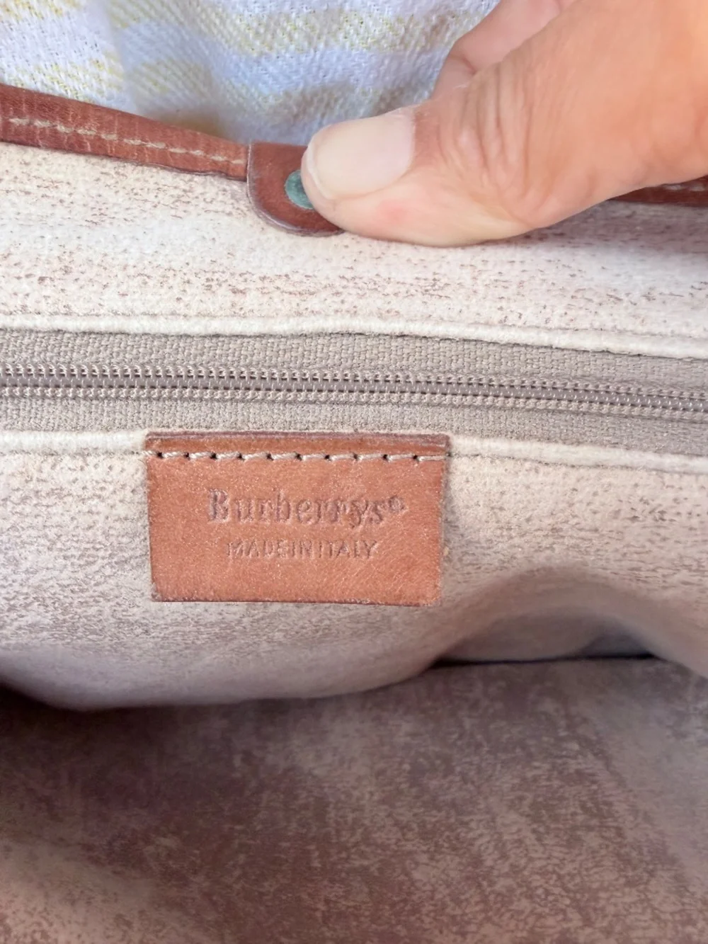 Vintage Burberrys Coated Canvas Messenger Crossbody Bag- OliveGrey